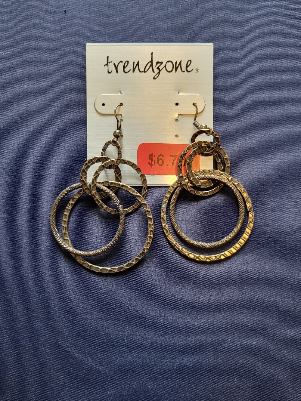 Sears Gold-Tone Textured Multi-Ring Dangle Earrings
